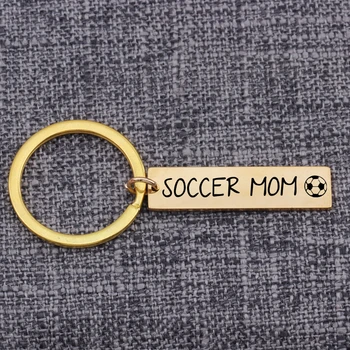 

Mom Gift Engraved Keychain Color Choose 40*10mm Key Ring Engraved Soccer Mom Jewelry Gifts For Mother Pendant Key Tag Bag Charm