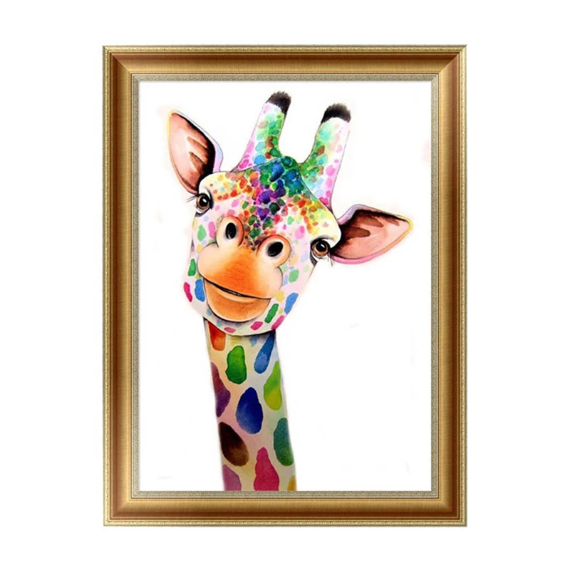 Cartoon Giraffe 5D Diamond DIY Embroidery Painting Cross Stitch Craft Decor、 Xj