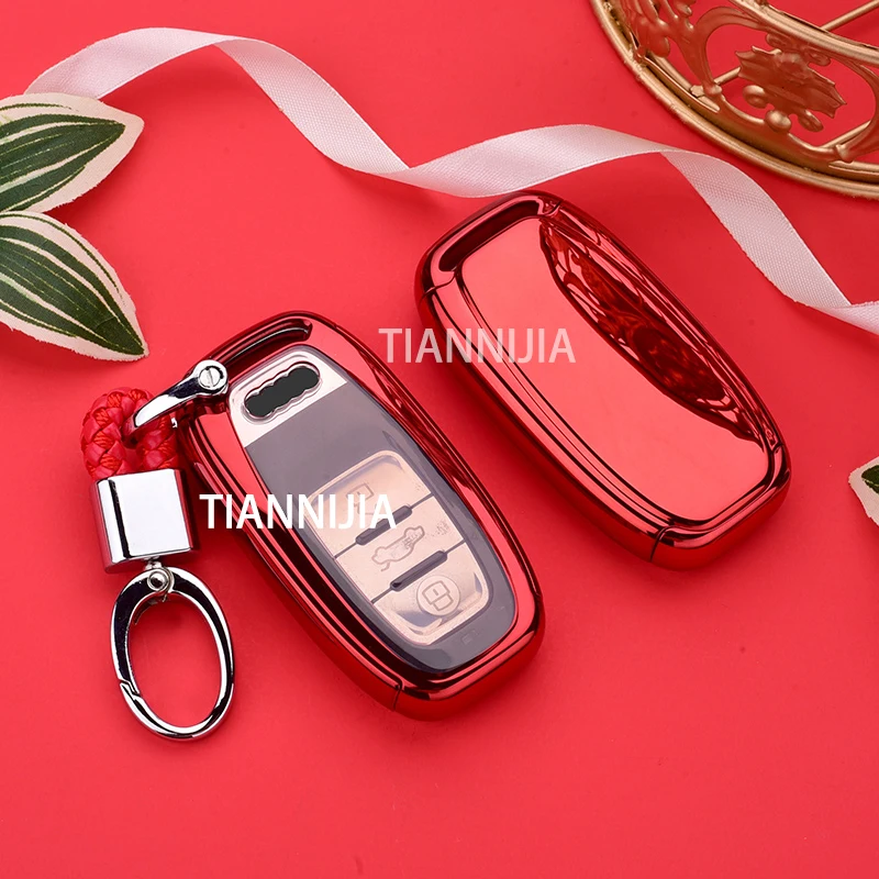 

Top quality Car Key Case Key Cover Key ring Ceyes Auto Protection Key Covers Car Styling Case For Audi A6L A4L Q5 A3 A4 B6 B7 B8