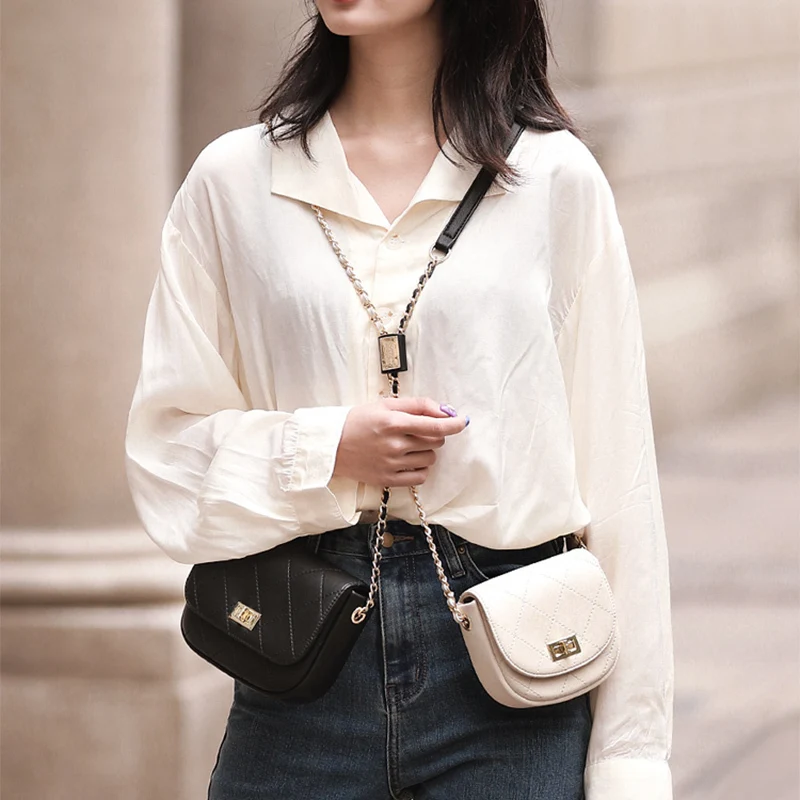 

LACATTURA Women Shoulder Bag Designer Messenger Small Sachet Chain Bags New 2019 Plaid Handbag Crossbody for Ladies Double-Bag