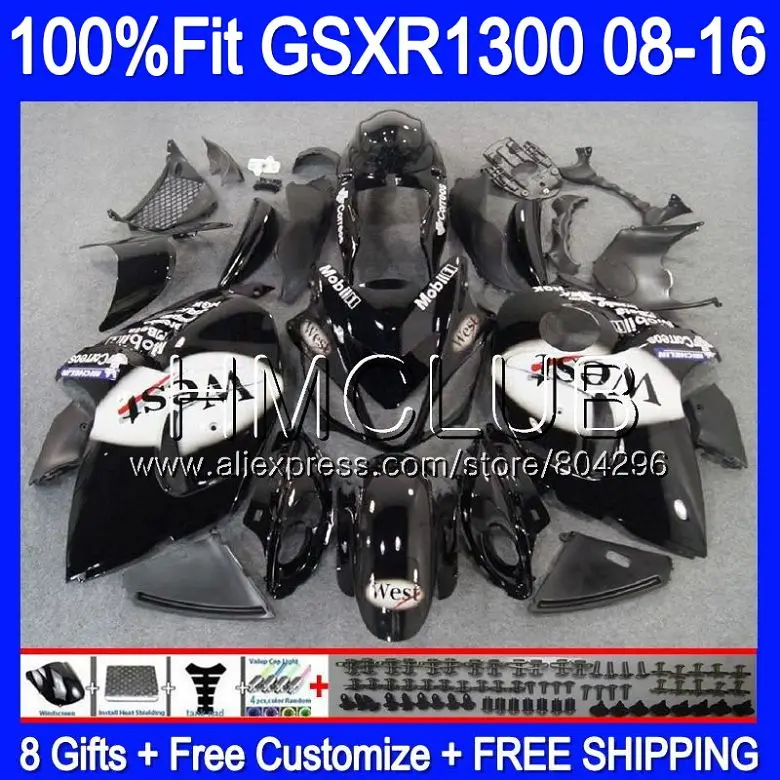 Впрыска для SUZUKI Hayabusa GSXR1300 08 09 10 11 12 27HM. 15 GSX-R1300 GSXR 1300 west Black 2008 2009 2010 2011 2012 обтекателя - Цвет: No. 1