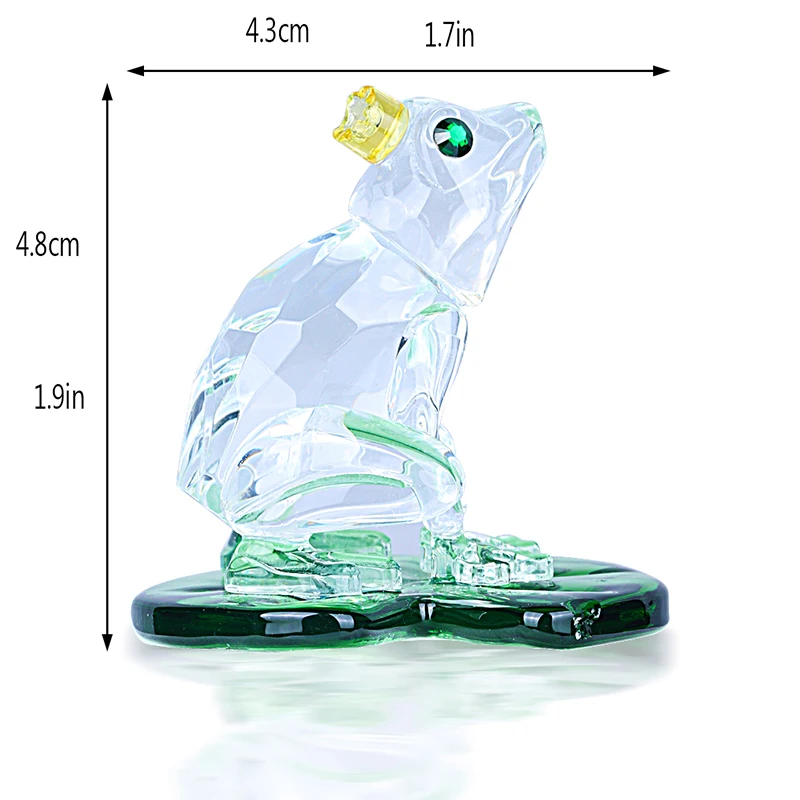 H& D маленькая Хрустальная лягушка пресс-папье коллекция на листке лотоса фигурки животных коллекционный подарок ремесло стол центральный орнамент