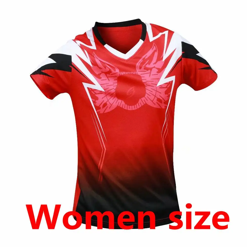Спортивная тренировочная быстросохнущая дышащая рубашка для настольного тенниса для женщин/мужчин спортивная одежда рубашки для бадминтона майка для бега фитнеса - Цвет: 322 red
