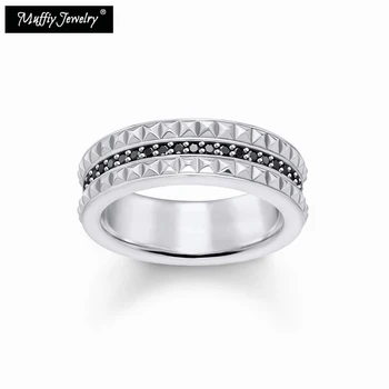 

Eternity Ring Black Studs Pave Zirconia 925 Sterling Silver Gift For Men Women Gift Thomas style Love ETERNITY TS Jewelry
