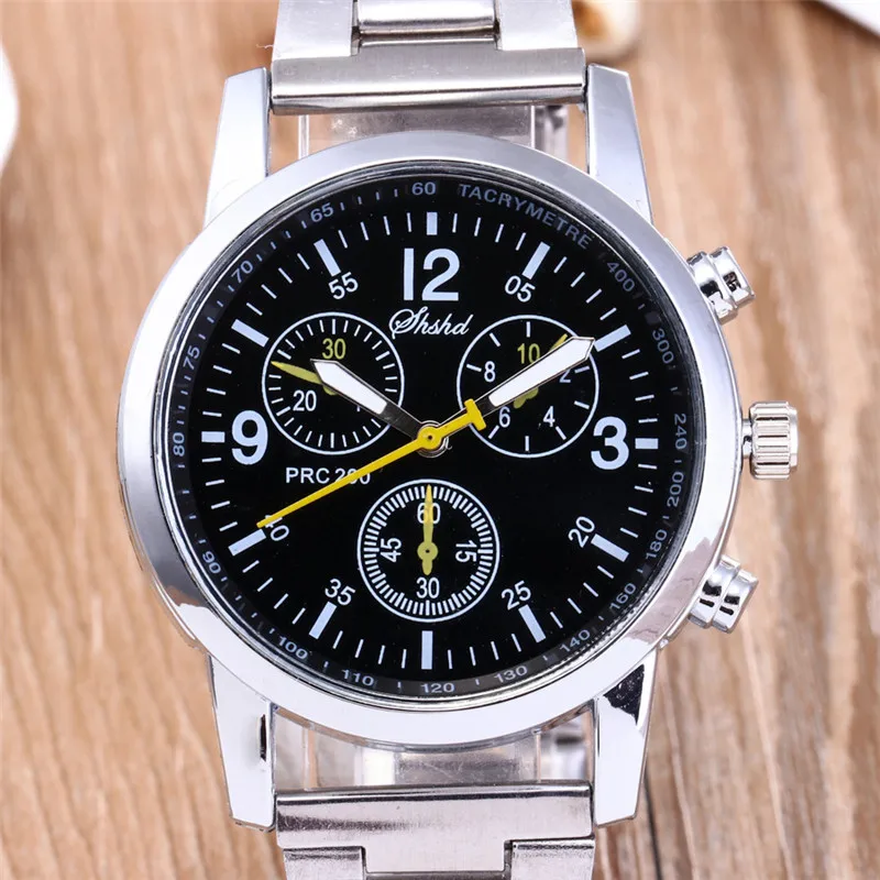 Нейтральные Кварцевые аналоговые наручные часы с ремешком из нержавеющей стали, повседневные мужские модные часы с круглым циферблатом, подарок для друга