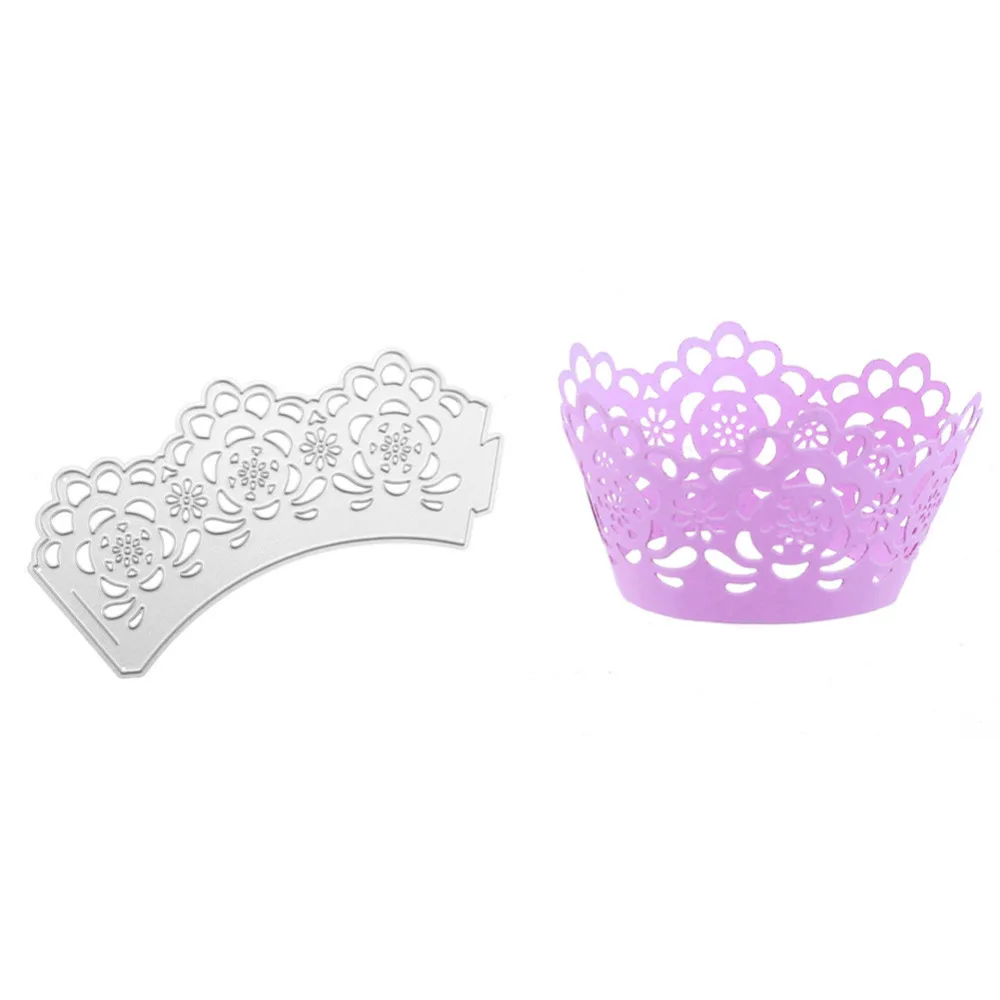 

Making Scrapbook Deco Supplies 64*124MM Beautiful Flower Cake Cup Metal Cutting Dies Stencil DIY Paper Card Embossing Template