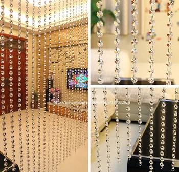 

Free shipment 10PCS/lots 100 meter Clear Crystal Garland Strand Table Centerpiece Tree Beads Chain for Wedding party decoration