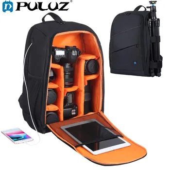 

PULUZ Outdoor Portable Waterproof Scratch-proof Dual Shoulder Camera Backpack DSLR Bag Digital Photo Video Bag &Rain Cover