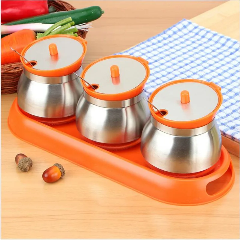 Kitchen Supplies Stainless Steel Condiment Pot&Spice Container Salt