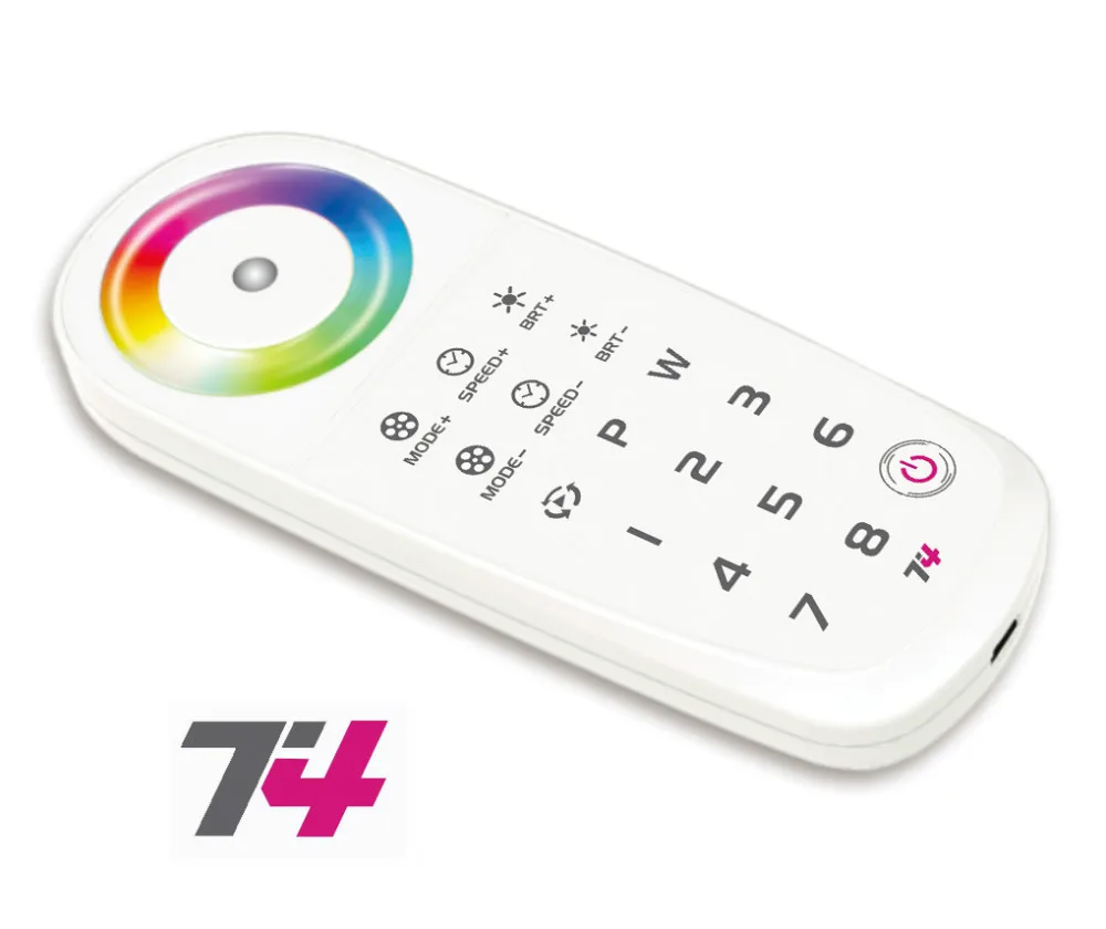 

T4 2.4G Wireless Control LED Touch RGBW RF Remote Controller 8 Zone use with T4-CC/T4-CV For RGBW LED Strip Tape Panel Lights