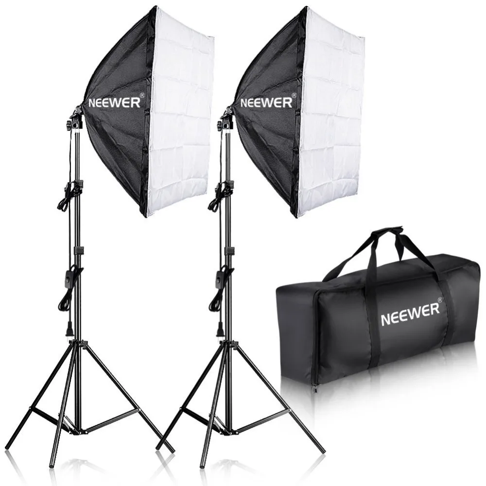 Neewer 700W Professional Photography 24x24 inches/60x60 centimeters Softbox with E27 Socket Light Lighting Kit