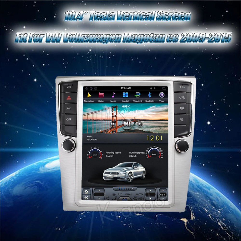 Excellent Krando Android 8.1 10.4" Tesla Vertical touch screen car audio radio for VW for Volkswagen Magotan cc 2009-2015 navigation 1