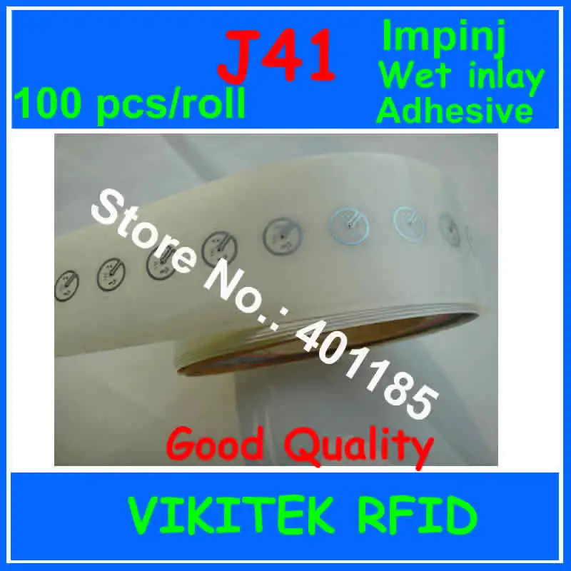 Impinj J41 UHF RFID клейкий влажная инкрустация Наклейка 860-960 МГц Monza4 915 м EPC c1g2 ISO18000-6C может использоваться для метка ярлык RFID 100 шт