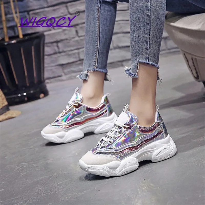 

Mesh Breathable Slides sneakers women 2019 summer shoes woman Fashion Increased Platform Mixed Colors Patchwork female shoes