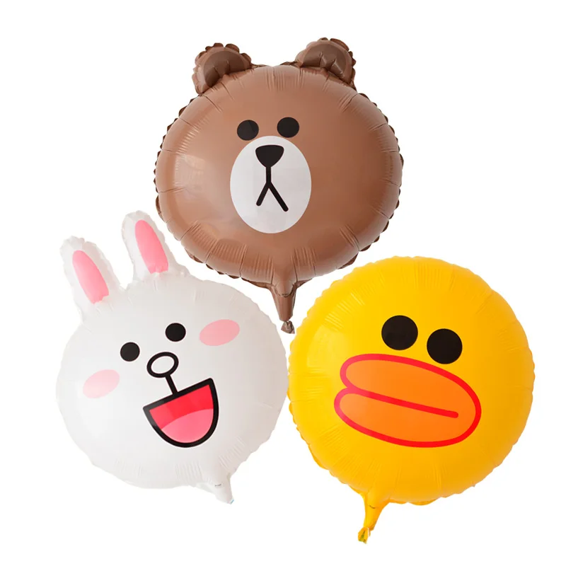 ZOCDOU 5 unids 16 pulgadas Globo de aire de dibujos animados de plástico grande oso conejo pato amigo fiesta Globo niños cumpleaños Balon grande