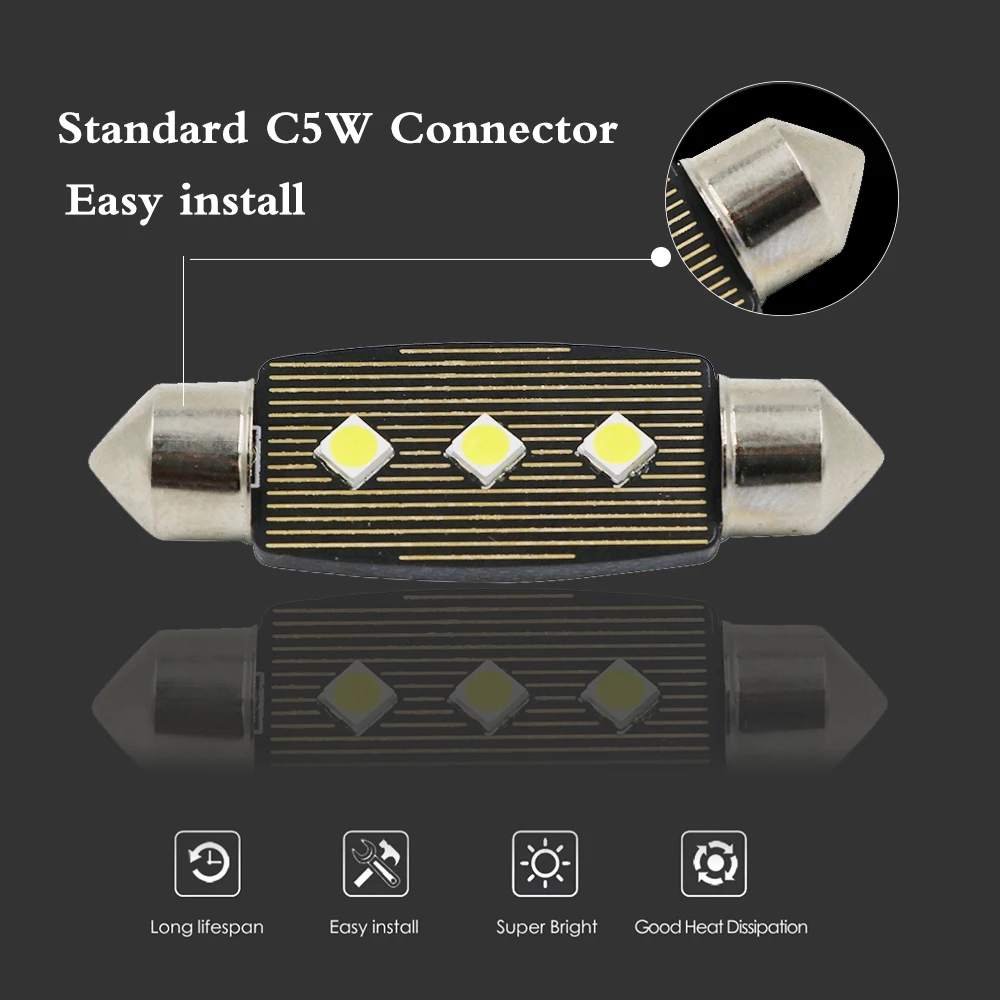 YSY 10 шт Высокое качество 31 мм 36 39 41 C5W C10W 3030 LED CANBUS автомобильный гирлянда свет авто