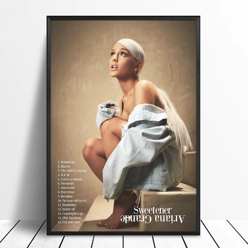 Ариана Гранде-подсластитель альбом поп музыка Обложка музыка звезда постер печать на холсте стены искусства для гостиной домашний декор