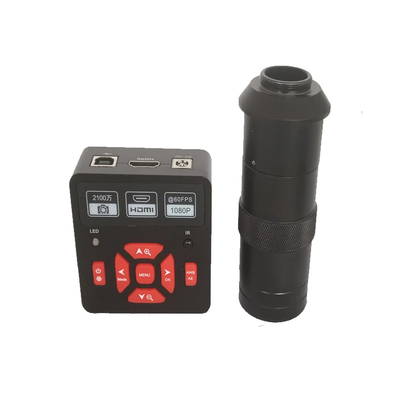 

Full HD 21MP 1080P 60fps HDMI USB Digital Industry Video Microscope Camera TF Card Video Recorder +130X C-Mount lens
