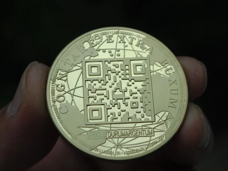 40 мм четверти физические биткоины позолоченные сувенирная монета медаль