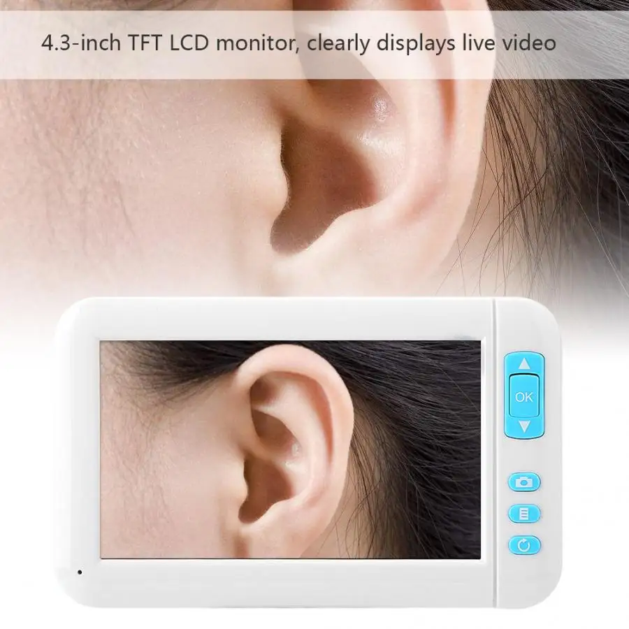 4.3in TFT Ear Otoscope тестер для устройств ручной эндоскоп камера со светодиодной