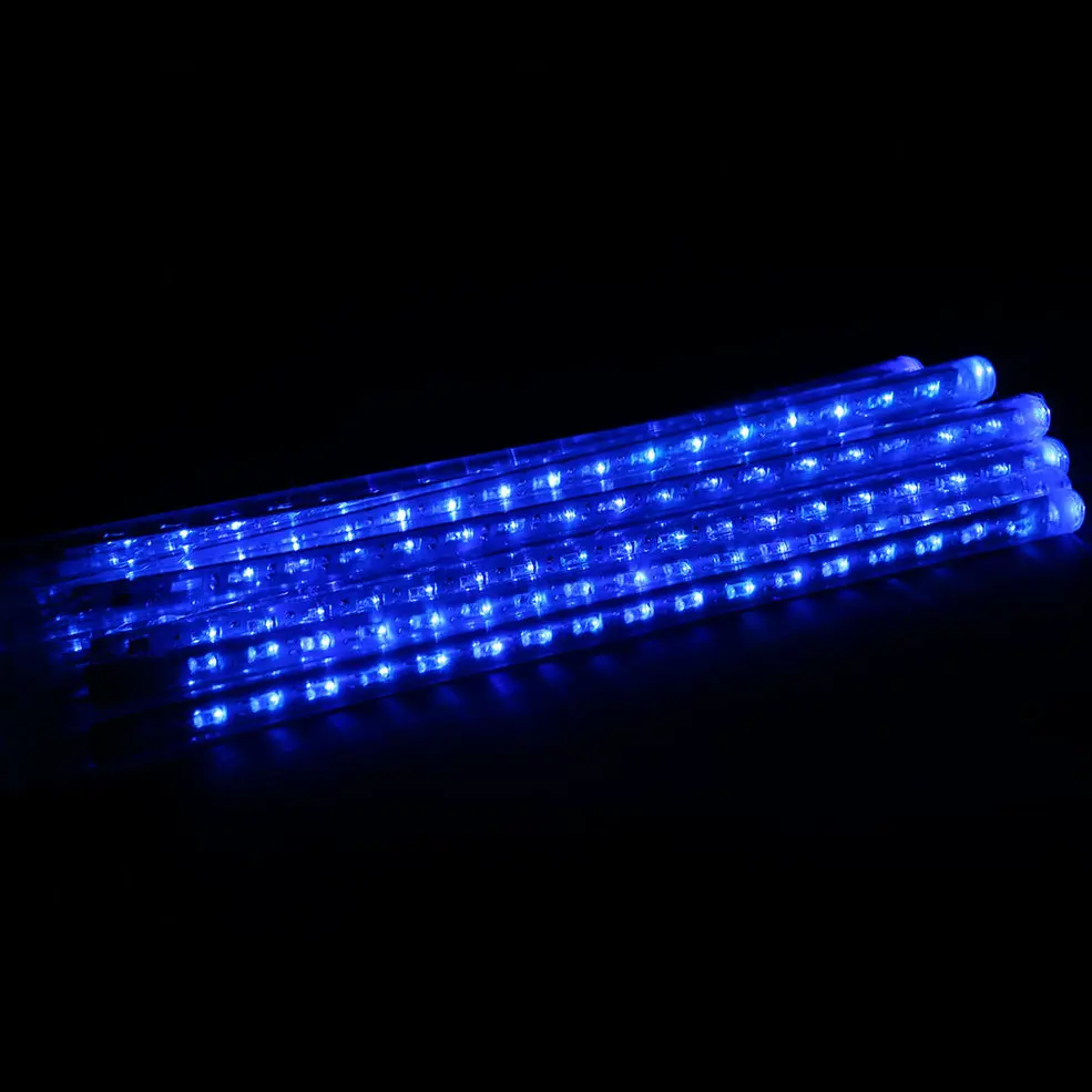

2pcs US Plug Blue Meteor Shower Rain 8 Tube 30CM LED String Lights Christmas Decorative Lamp