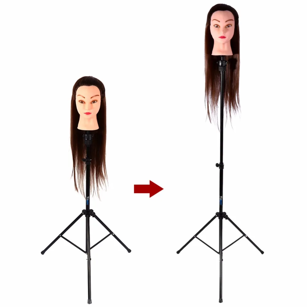 1.6 m Adjustable Training Mannequin Head Tripod Stand Manikin Wig