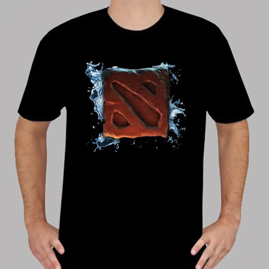  Rare Dota 2 Game Logo Defense of The Ancients Men's Black T-Shirt Size S to 3XLMen T-Shirt Top