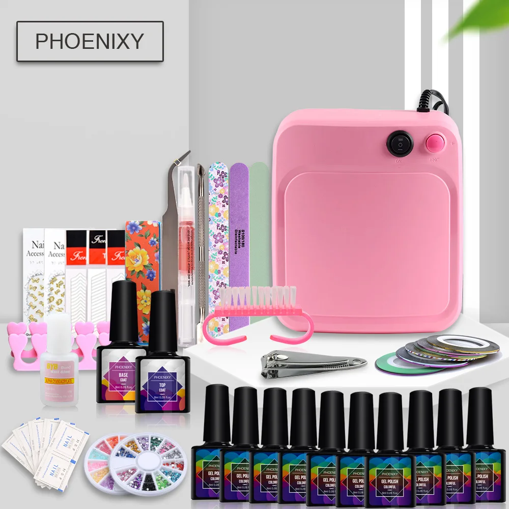 

Manicure Set Nail Gel Polish Set With Lamp For Nail 36w UV Gel Nail Polish Set 10pcs Gel Polish All For Manicure Nail Art Kit