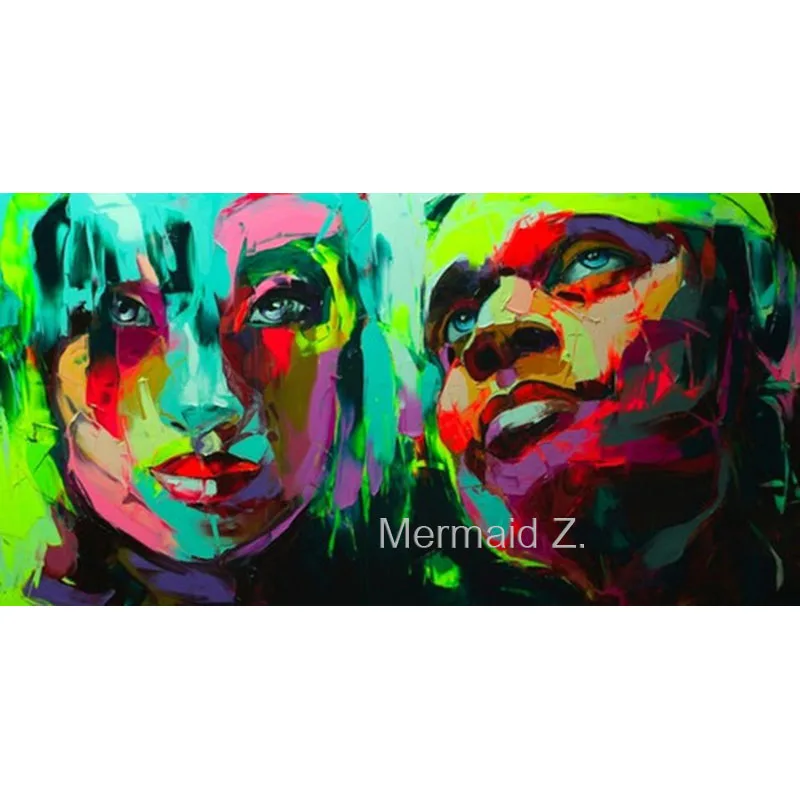 Высокое качество ручной росписью Франсуаза nielly прохладный лица Живописи