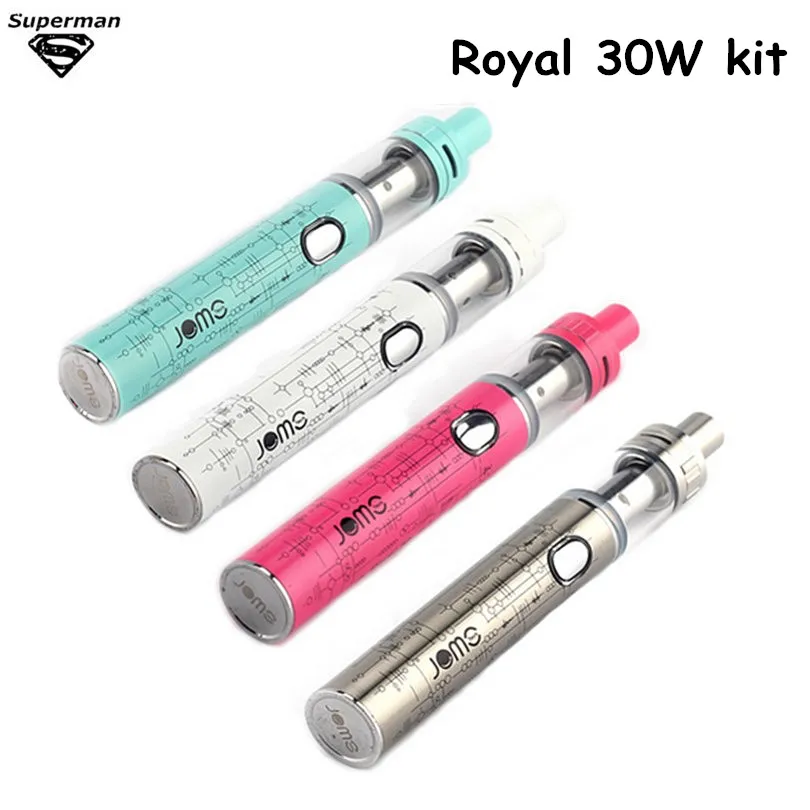 

2017 NEW Original 100% Jomotech bottom button vaporizer mod royal 30w kit 5 colors e cigarette 1300mAh Vape Pen e Cig Kits