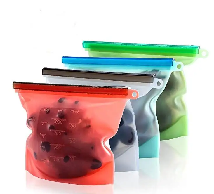 Reusable Silicone Food Bags Fresh Lunch Bag Sandwich Snack Liquid