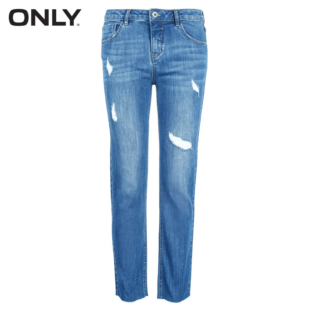 off Mujeres Las Recto rise White Ripped Low 350jeans Sólo Jeans 118149623 Blue BaqfxHfwv