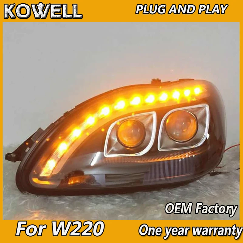KOWELL автомобильный Стайлинг для Benz S-Class W220 S280 S320 S500 S600 S350 1999-2005 лет фары подходят 2002-2005 лет HID/Xenon модели