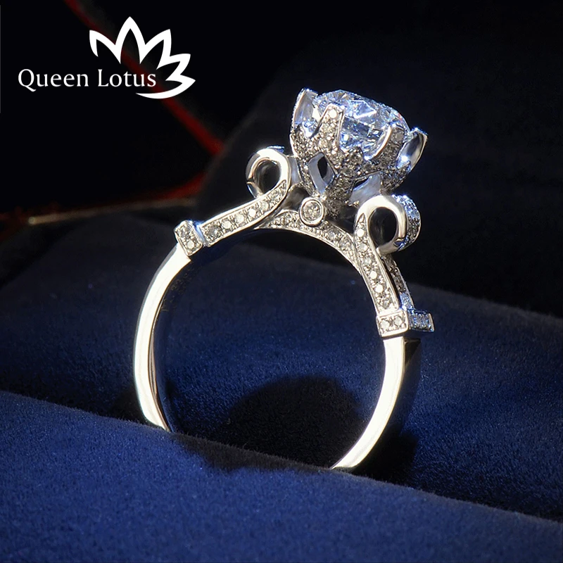 Модные Великолепные женские кольца Queen Lotus белого и золотого цвета широкое