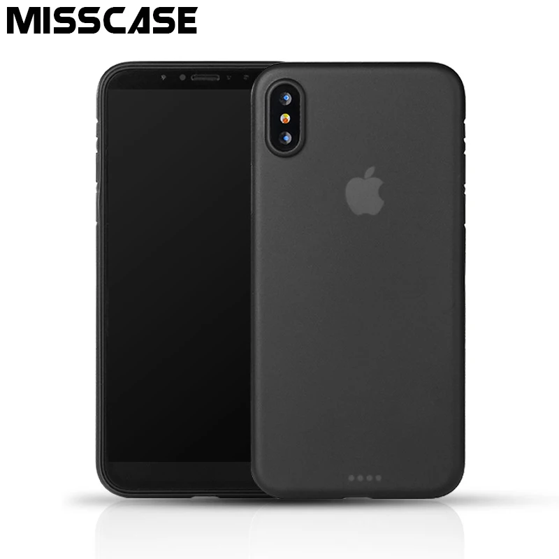 Чехол для iPhone X misscase матовый прозрачный легкий Пластик PC жесткий задняя крышка
