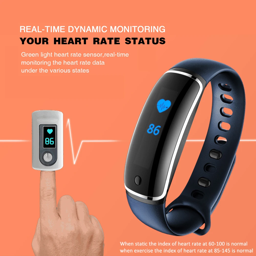

Sports Men's Watch Smart Wristband Alarm Clock Heart Rate Monitor Fitness Tracker Bracelet Pedometer Watch for Smartphone