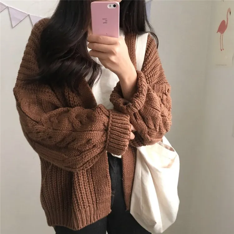 

2018 Fashion New Autumn Winter Long Sleeve Knit Sweater Women Harajuku College Casual Loose Warm Cardigans
