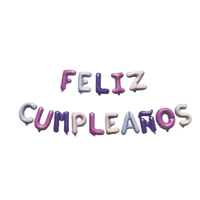 FELIZ cumpleaños письмо воздушный шар из фольги Испания Happy birthday Алфавит шар День рождения украшения детей Baby Shower шарики - Цвет: Spain white purple