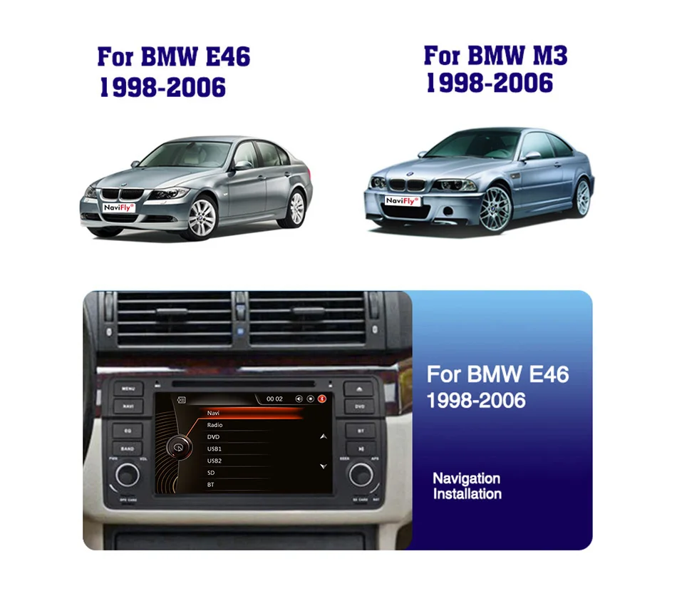 Cheap 7inch Original UI Car dvd player radio for BMW E46 1998-2006 M3 car gps navigation car stereo multimedia player BT USB SD RDS 3
