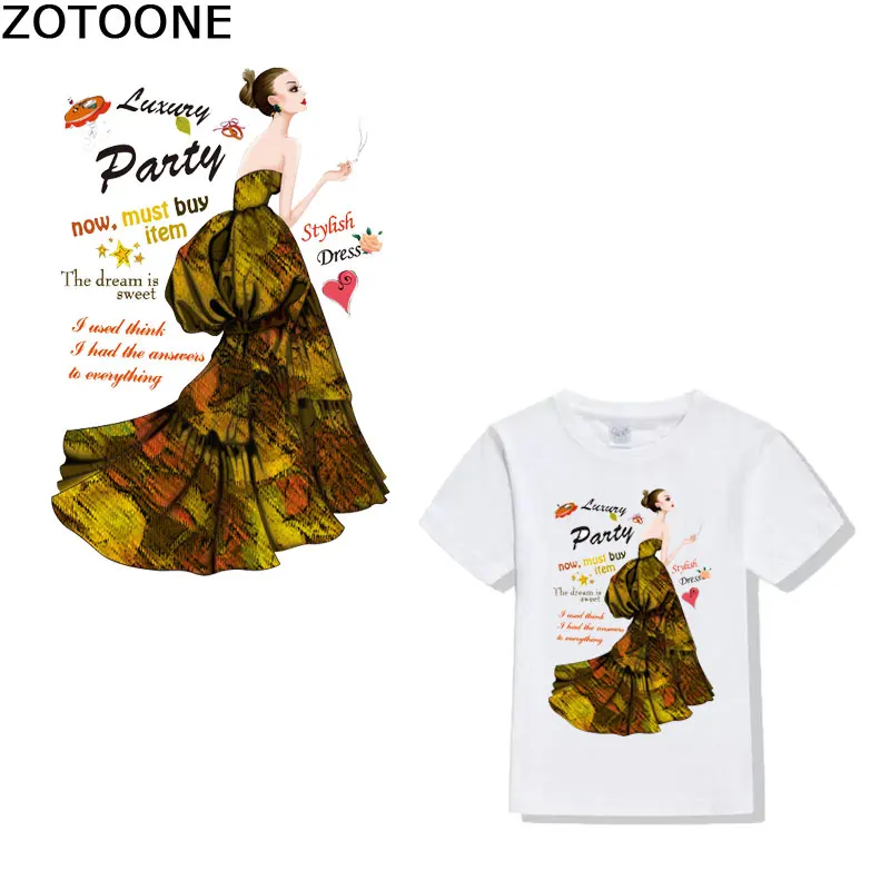 

ZOTOONE Iron on Transfers for Clothing T-shirt Dresses Heat Transfers A-level Washable Stickers Appliqued Printed Diy Patch E
