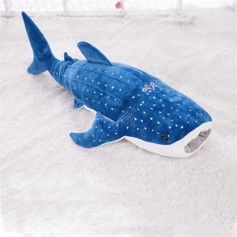 large 55cm blue whale shark plush toy cute cartoon doll soft stuffed animals cushion pillow toy