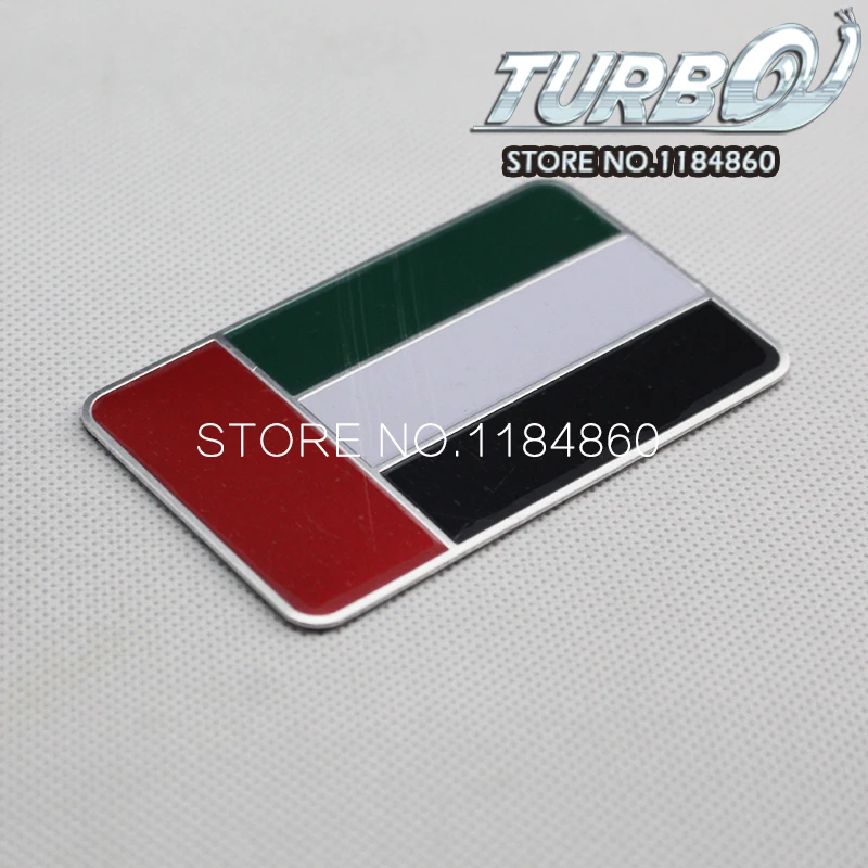 United Arab Emirates National Flag 3D Car Styling Aluminum Metal