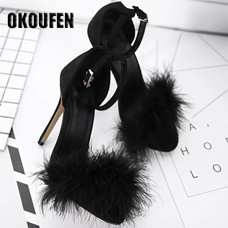 Женские туфли лодочки на тонком каблуке 11 см|sandals high heels|sandals highfeather sandals |