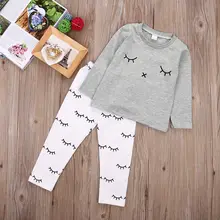 Cute Newborn Baby Boys Girls Kids Casual T-shirt Tops and Long Pants Outfits Summer Baby Clothes Sets