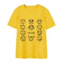 Wanna one KPOP 2018new пальто летняя футболка с короткими рукавами Корейская версия мужская и женская хлопковая черная белая свободное, с принтом в виде надписи пара