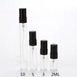 Стекло духи бутылка с пульверизатором Parfum Automizer тестовый контейнер бутылки для многоразового использования 2 мл 3 мл 5 мл 10 мл пустые флаконы