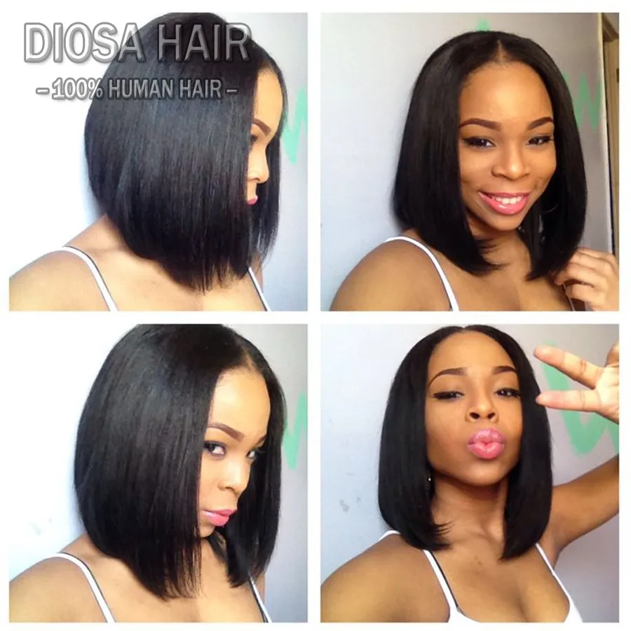 Full Lace Human Hair Bob Wigs For Black Women U Part Short Bob