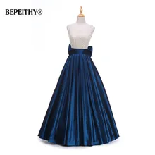 Vestido Longo, королевское синее длинное вечернее платье,, расшитое бисером Топ, винтажные платья для выпускного вечера, Robe De Soiree, с большим бантом на спине