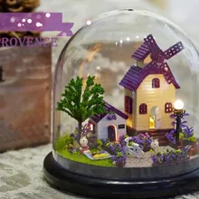 Ручной работы кукольный дом мебель Miniatura Diy светодиодный маленький ночной Прованс деревянный кукольный домик игрушки для детей взрослые подарок на день рождения