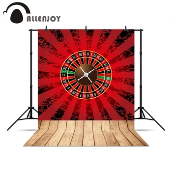 

Allenjoy photography backdrops Red roulette New Year wood floor casino photo backdrop background vinyl photography background